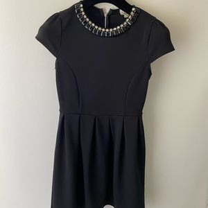 Black empire waist dress with gem details S